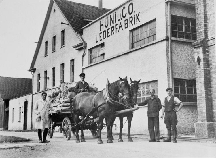 Historisches Foto des Hüni Lederwarengeschäfts in Friedrichshafen